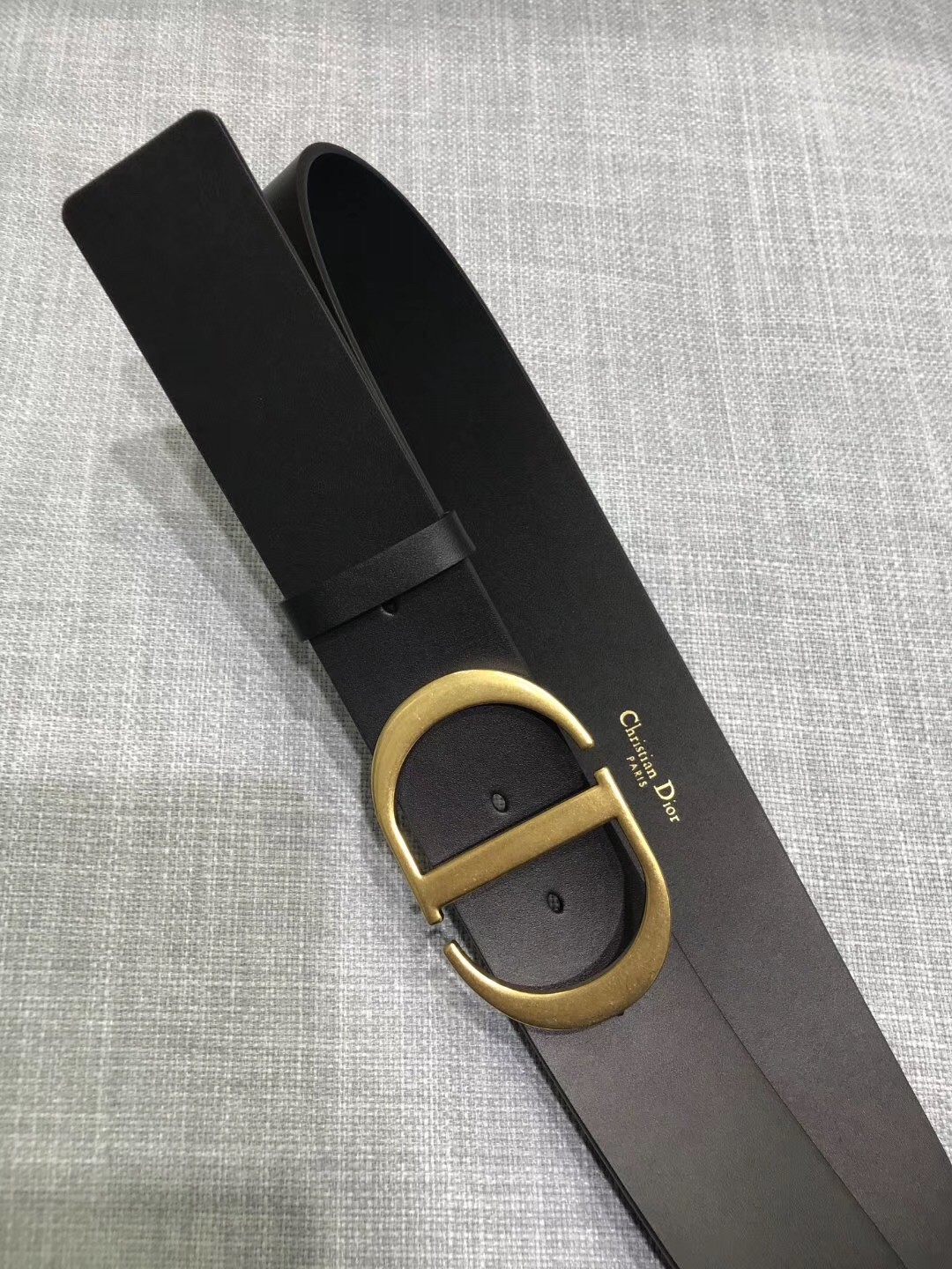 D*or 30 montaigne 35mm belt in black smooth calfskin