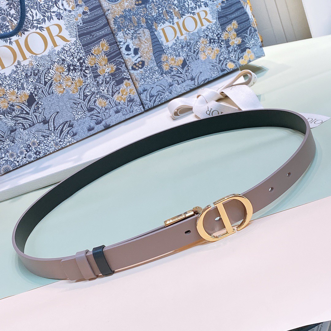 D*or 30 montaigne reversible 20mm belt in grey and black calfskin