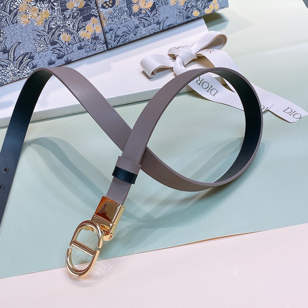 D*or 30 montaigne reversible 20mm belt in grey and black calfskin