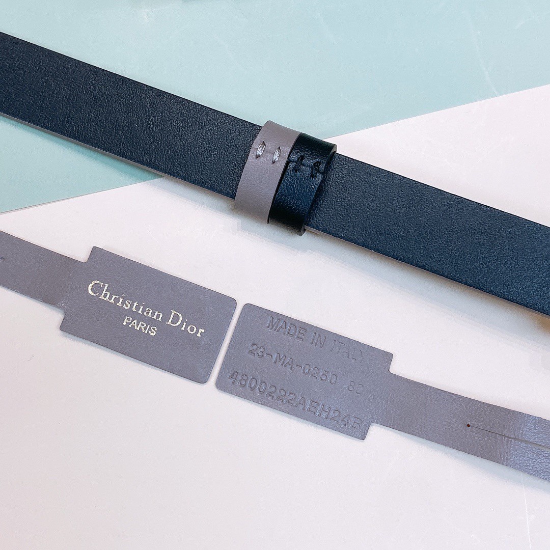 D*or 30 montaigne reversible 20mm belt in grey and black calfskin