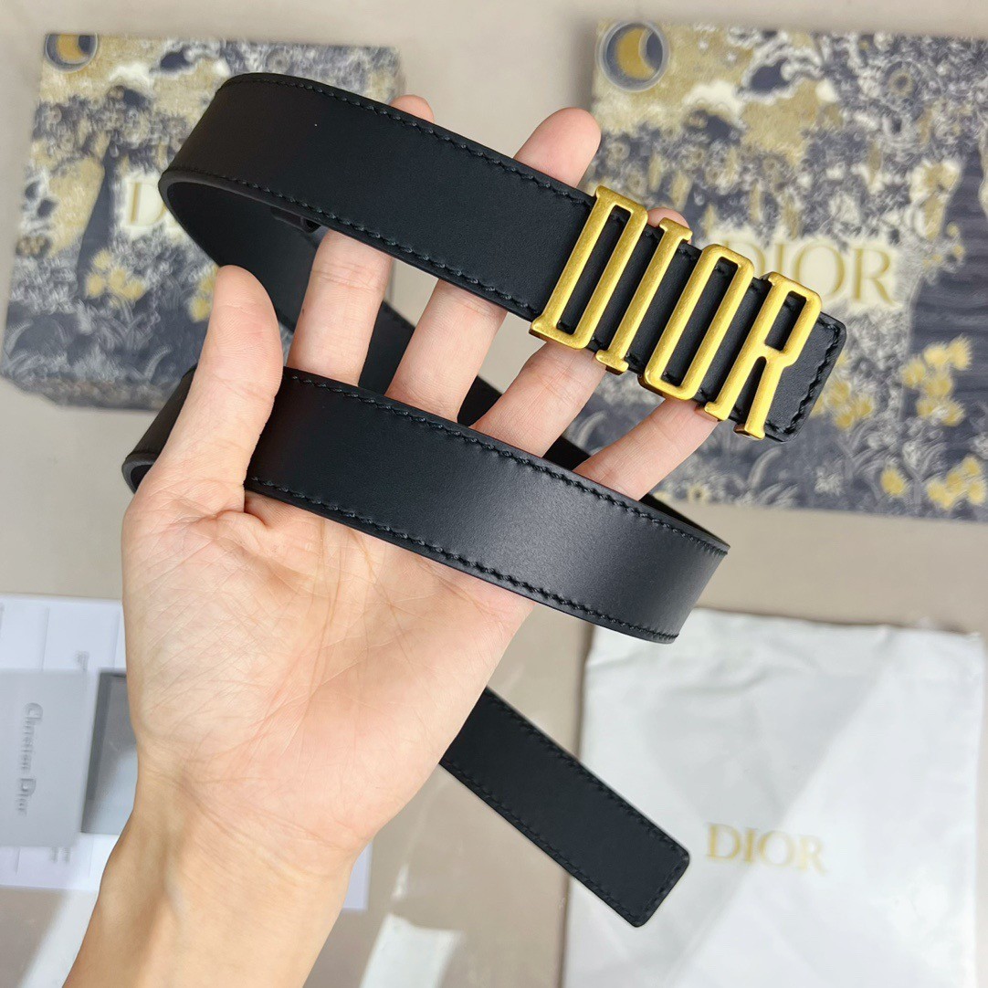 D*or d-fence 30mm belt in black calfskin