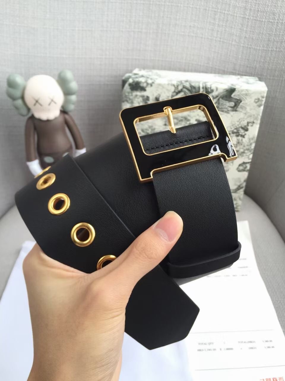 D*or D*orquake 55mm belt in black smooth calfskin