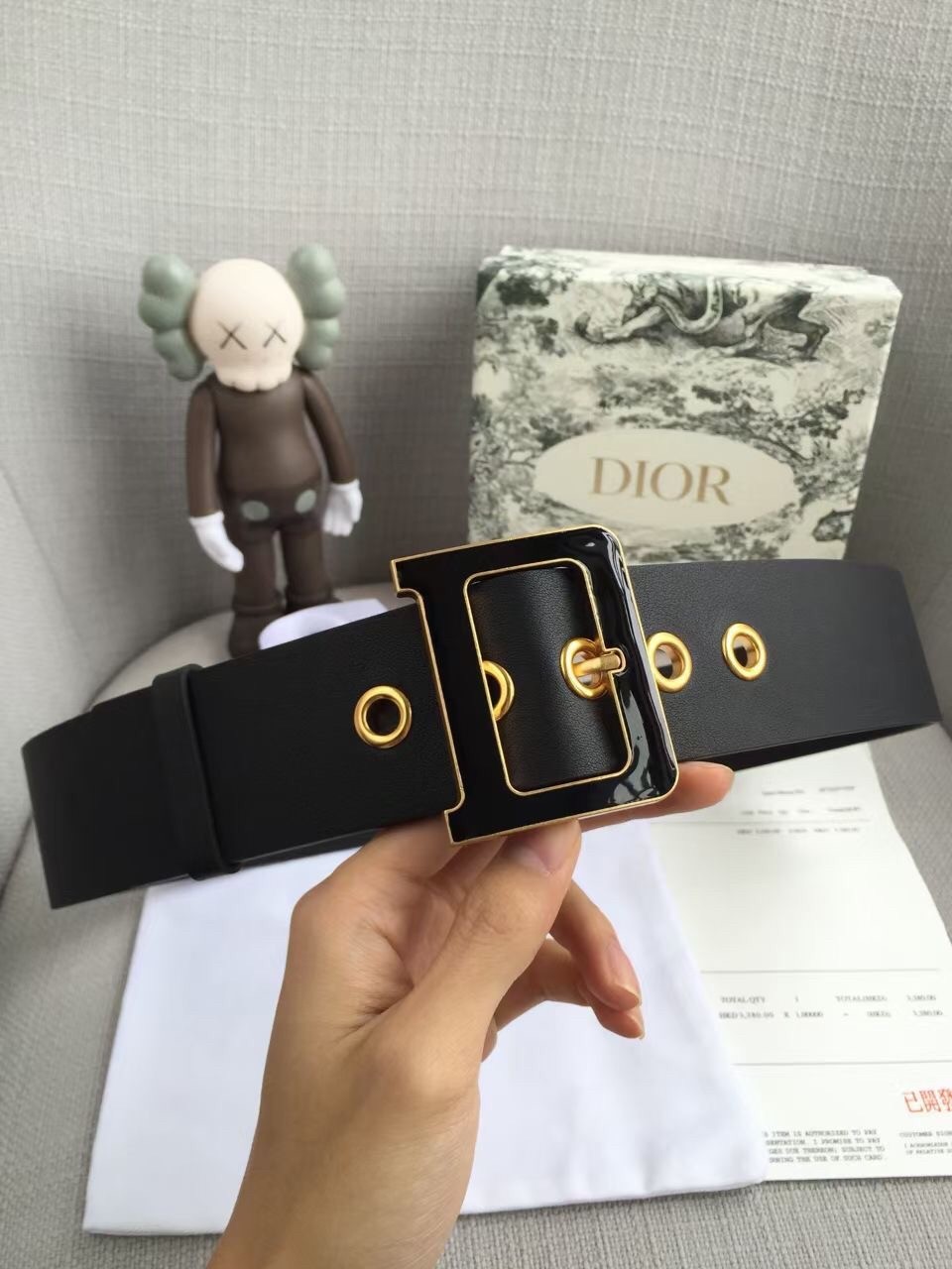 D*or D*orquake 55mm belt in black smooth calfskin