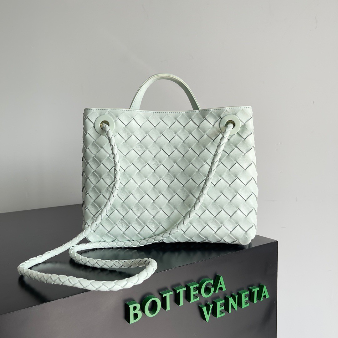 bo*te*ga Ve*ne*ta small andiamo bag in glacier intrecciato lambskin