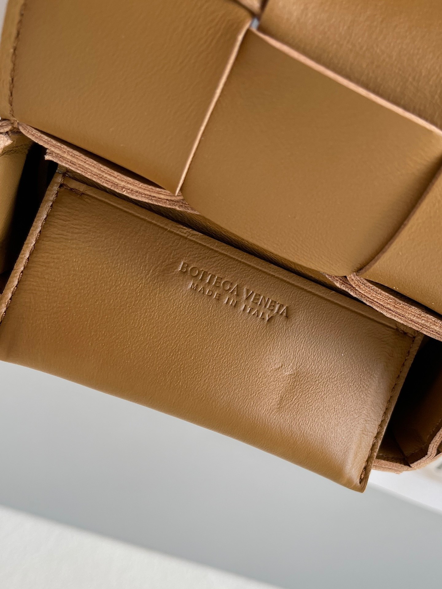 bo*te*ga Ve*ne*ta candy cassette bag in acorn lambskin