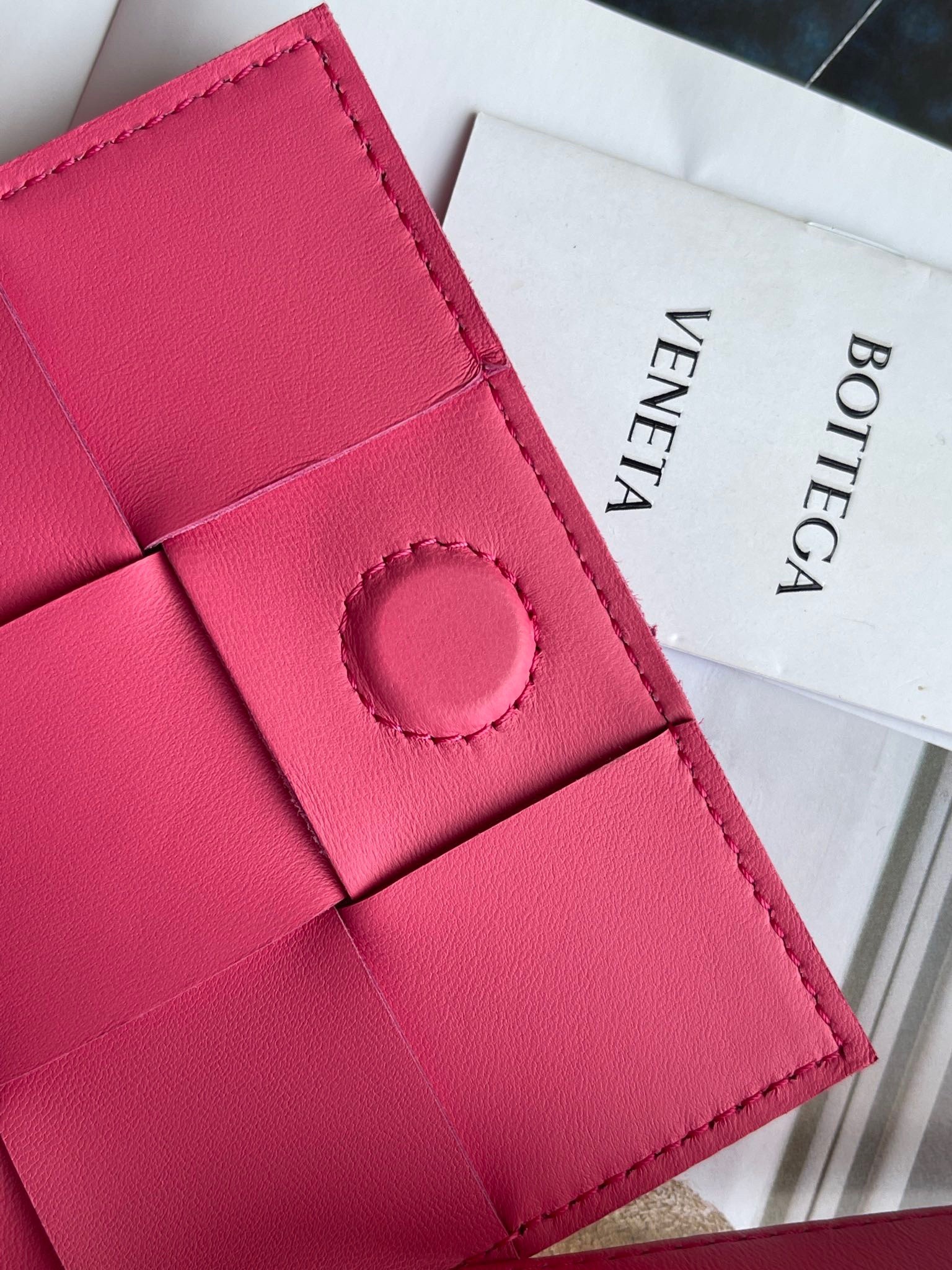 bo*te*ga Ve*ne*ta candy cassette bag in cranberry lambskin