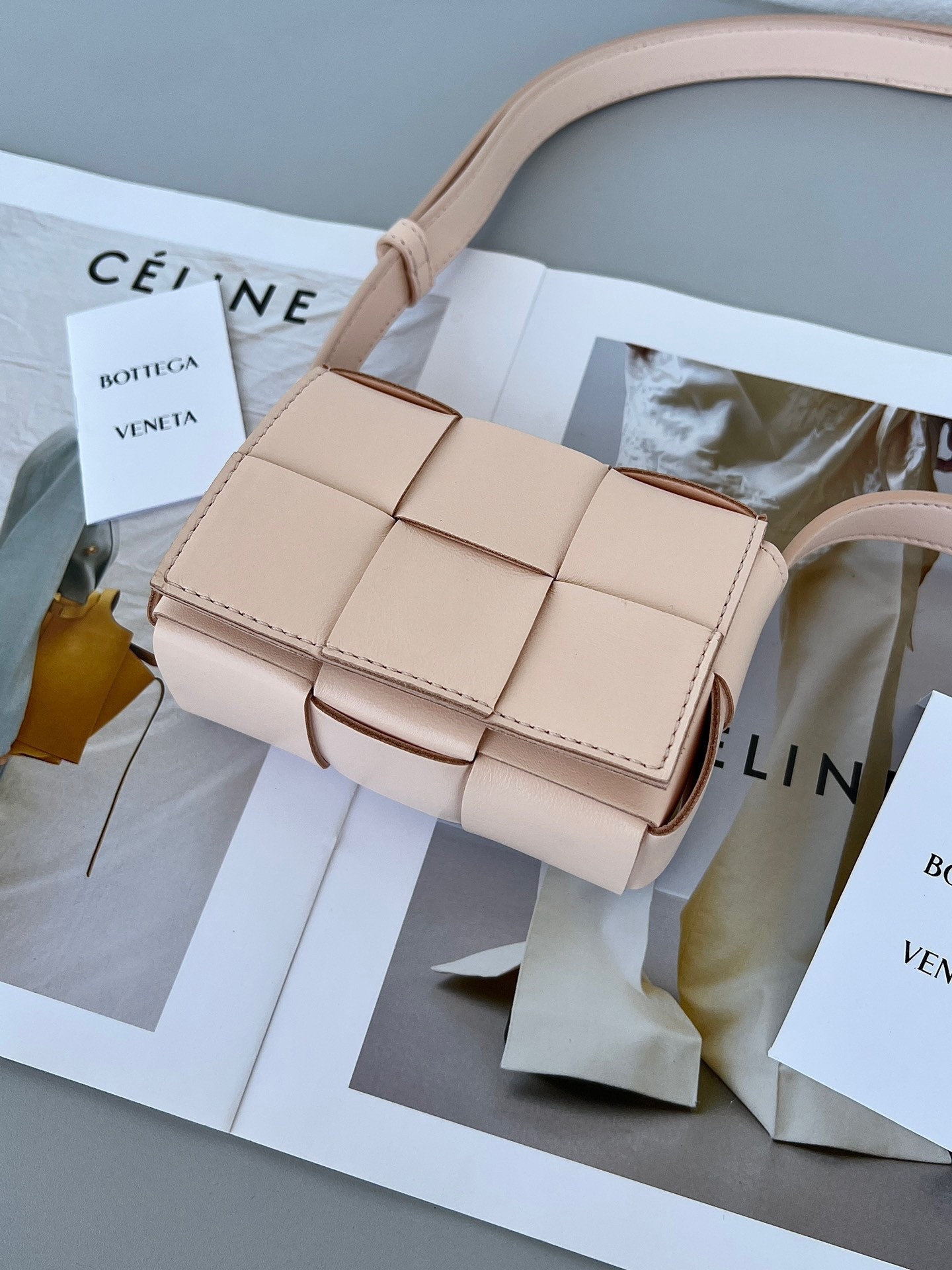 bo*te*ga Ve*ne*ta candy cassette bag in melon washed lambskin