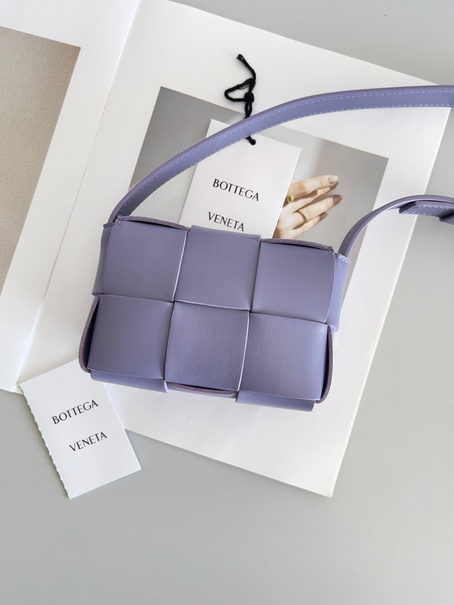 bo*te*ga Ve*ne*ta candy cassette bag in wisteria lambskin