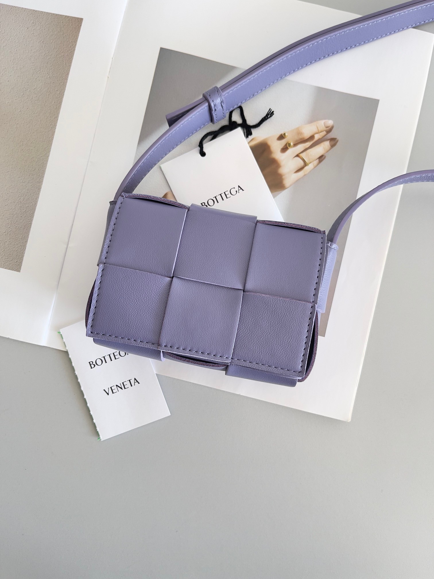 bo*te*ga Ve*ne*ta candy cassette bag in wisteria lambskin