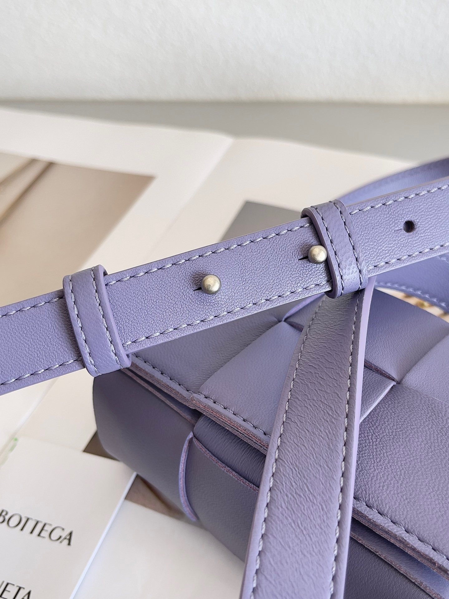bo*te*ga Ve*ne*ta candy cassette bag in wisteria lambskin