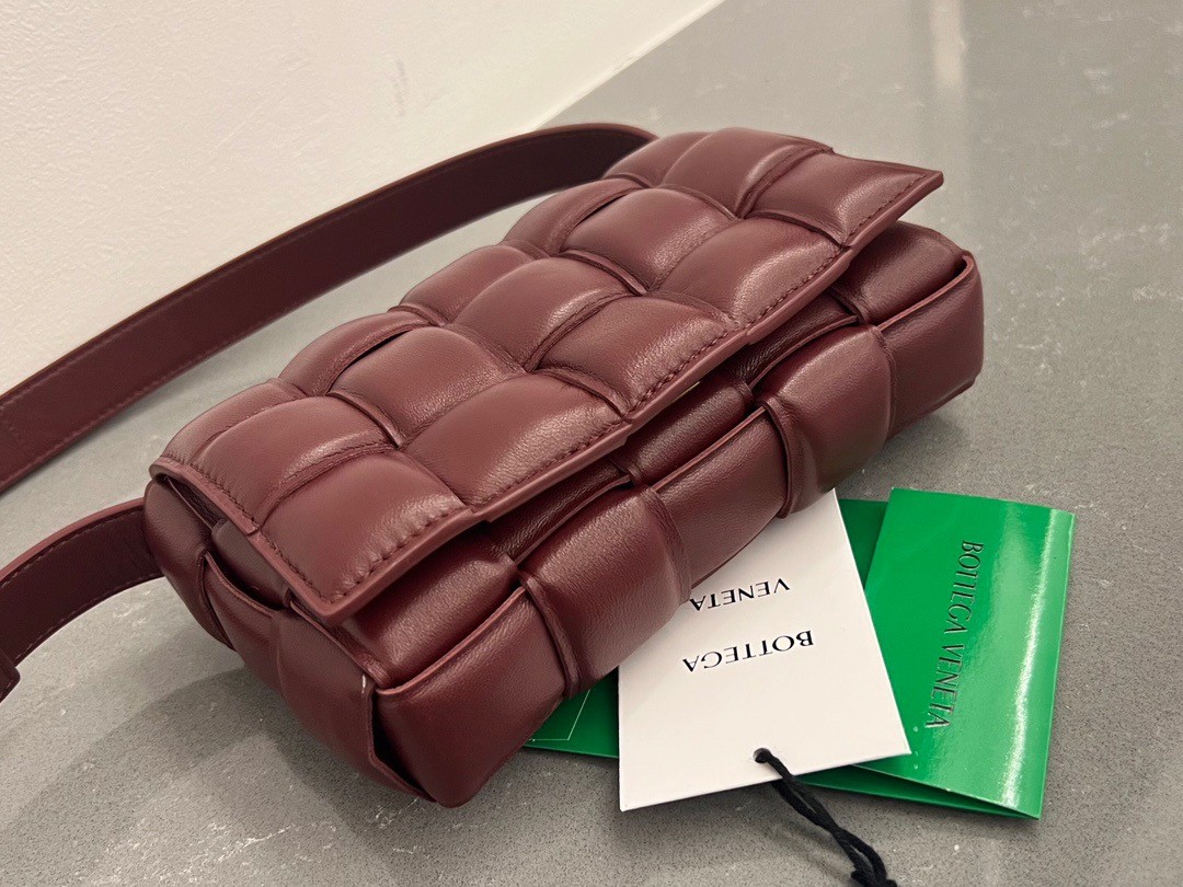 bo*te*ga Ve*ne*ta small padded cassette bag in barolo lambskin