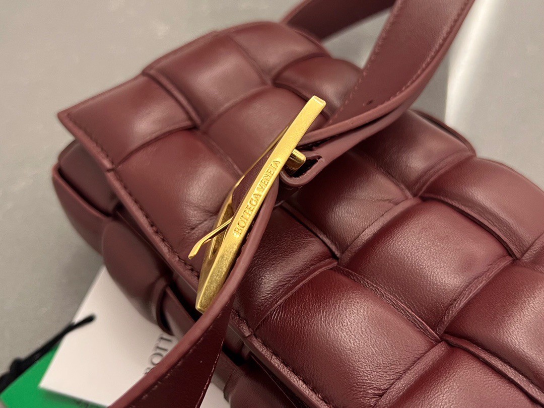 bo*te*ga Ve*ne*ta small padded cassette bag in barolo lambskin