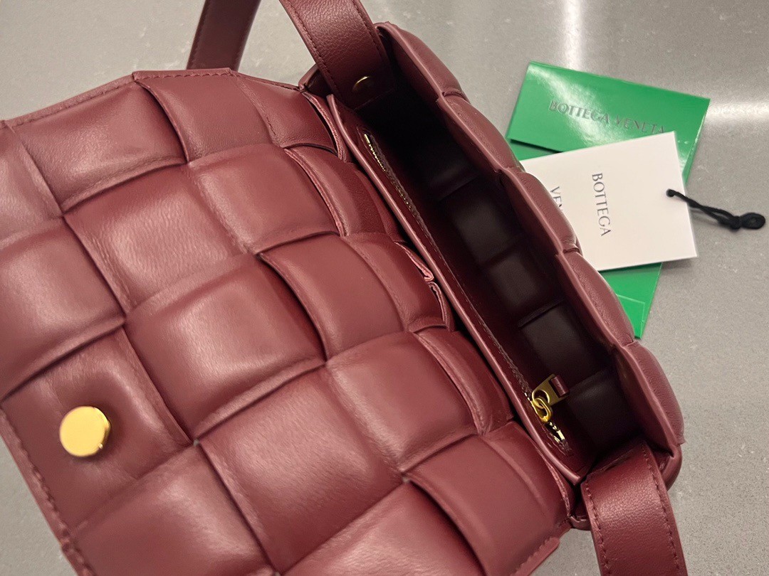 bo*te*ga Ve*ne*ta small padded cassette bag in barolo lambskin