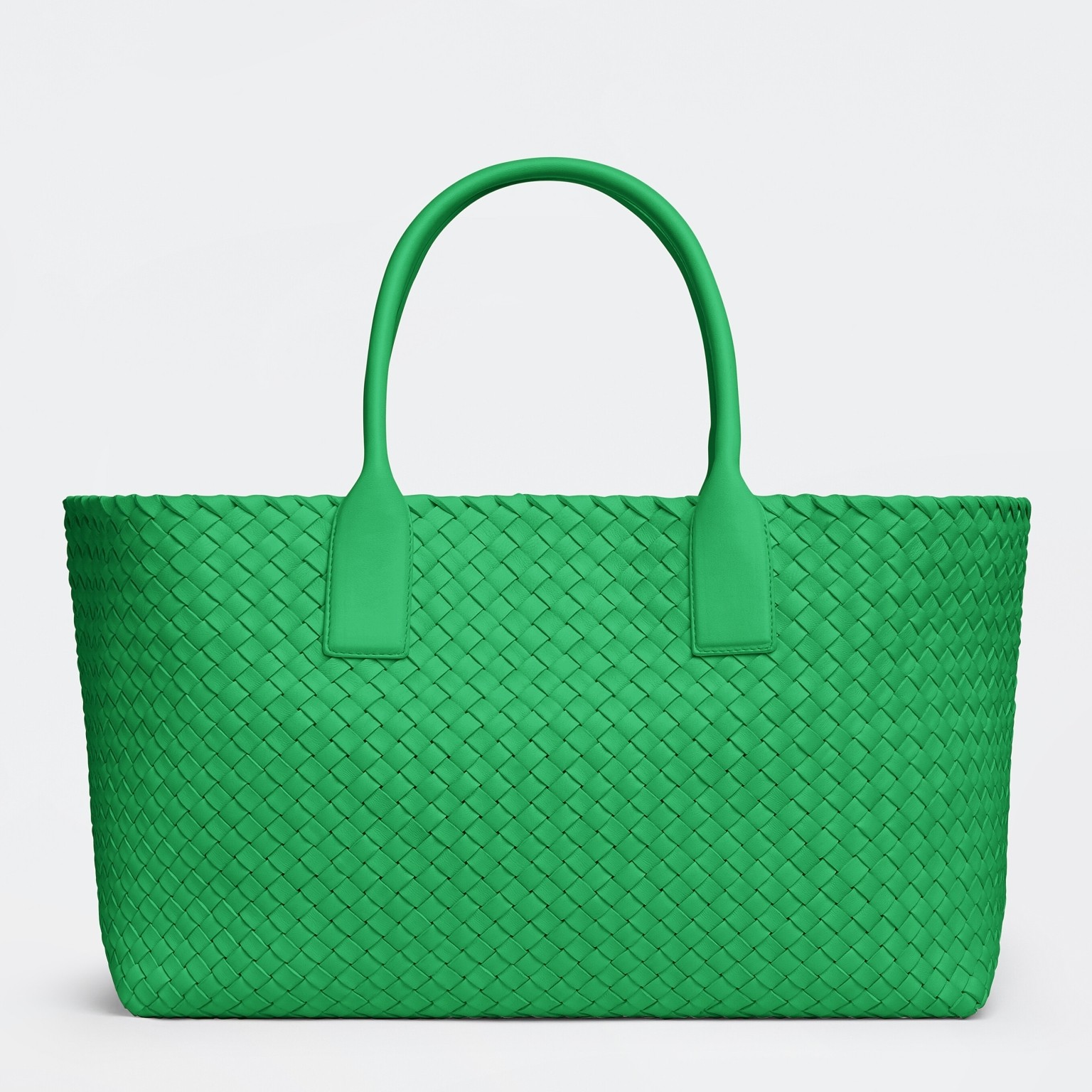 bo*te*ga Ve*ne*ta cabat medium bag in green intrecciato lambskin