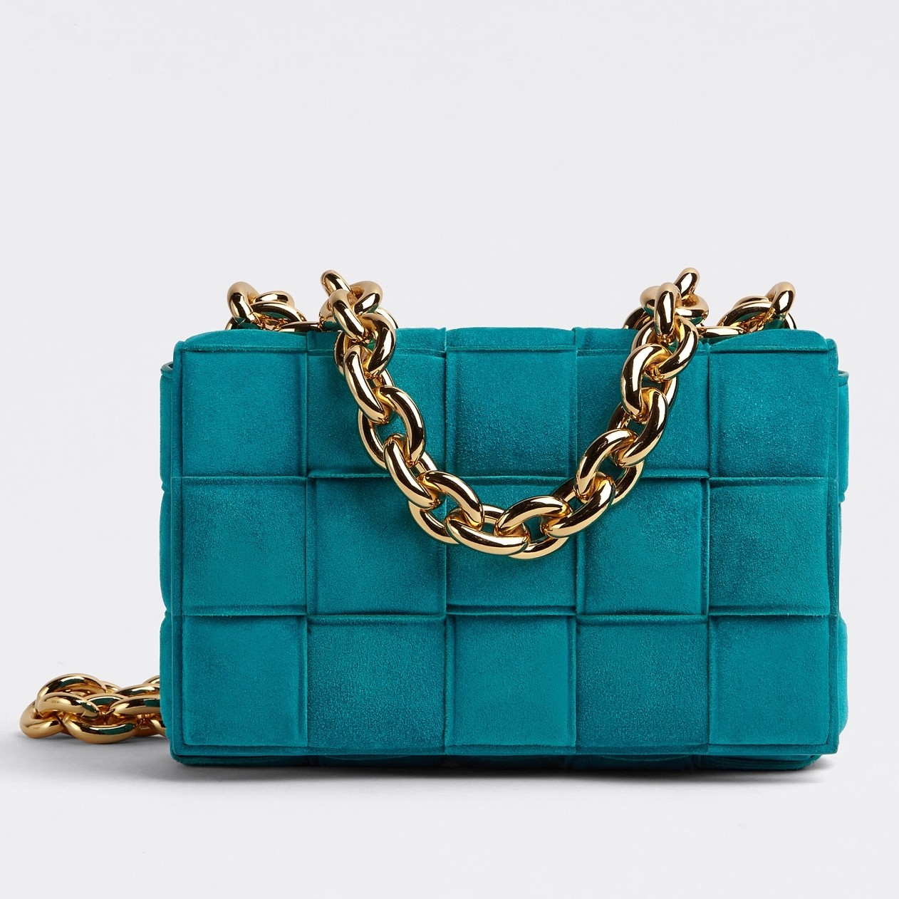 bo*te*ga Ve*ne*ta chain cassette bag in blaster suede