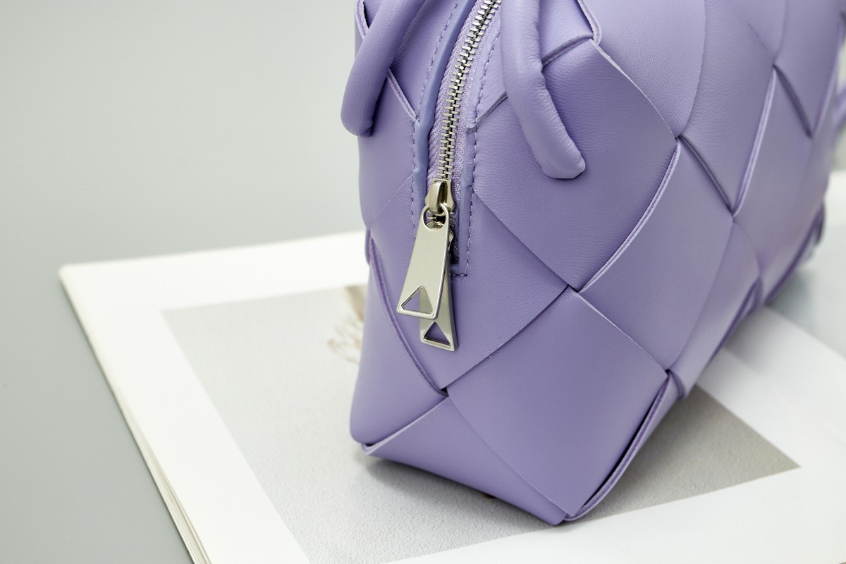 bo*te*ga Ve*ne*ta small cassette camera bag in wisteria lambskin