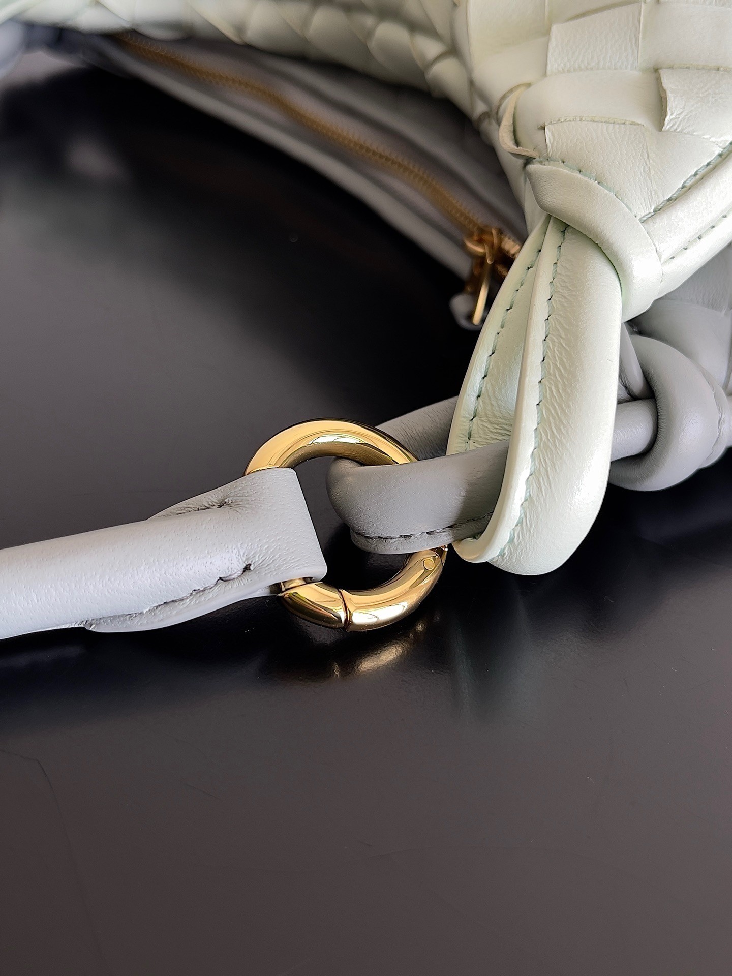 bo*te*ga Ve*ne*ta gemelli small bag in grey/glacier intrecciato lambskin