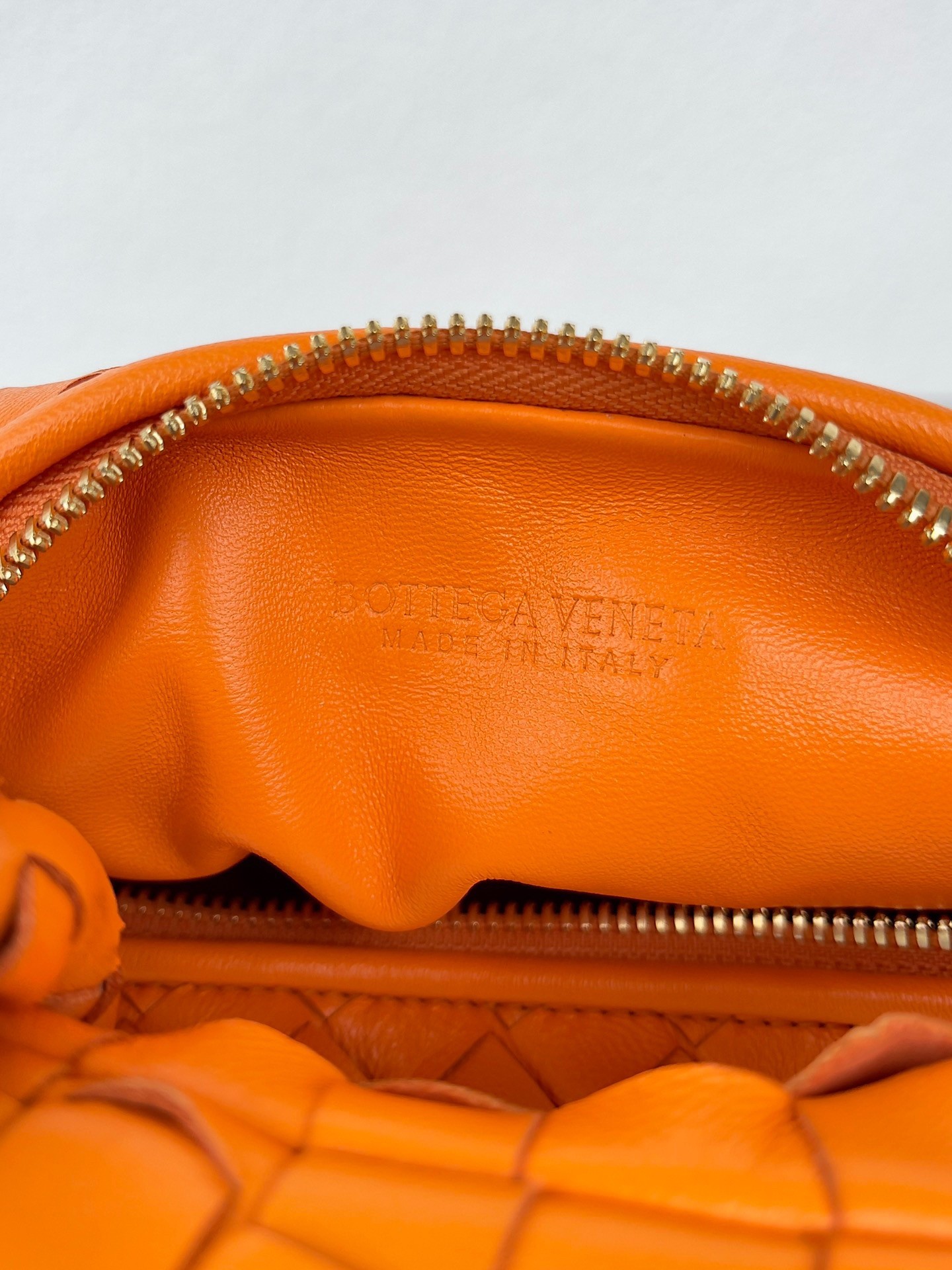 bo*te*ga Ve*ne*ta bv jodie mini bag in orange intrecciato lambskin