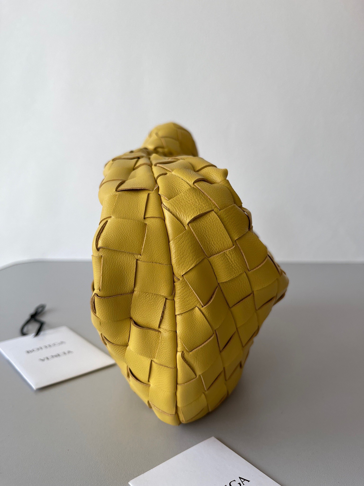 bo*te*ga Ve*ne*ta bv jodie mini bag in yellow intrecciato lambskin