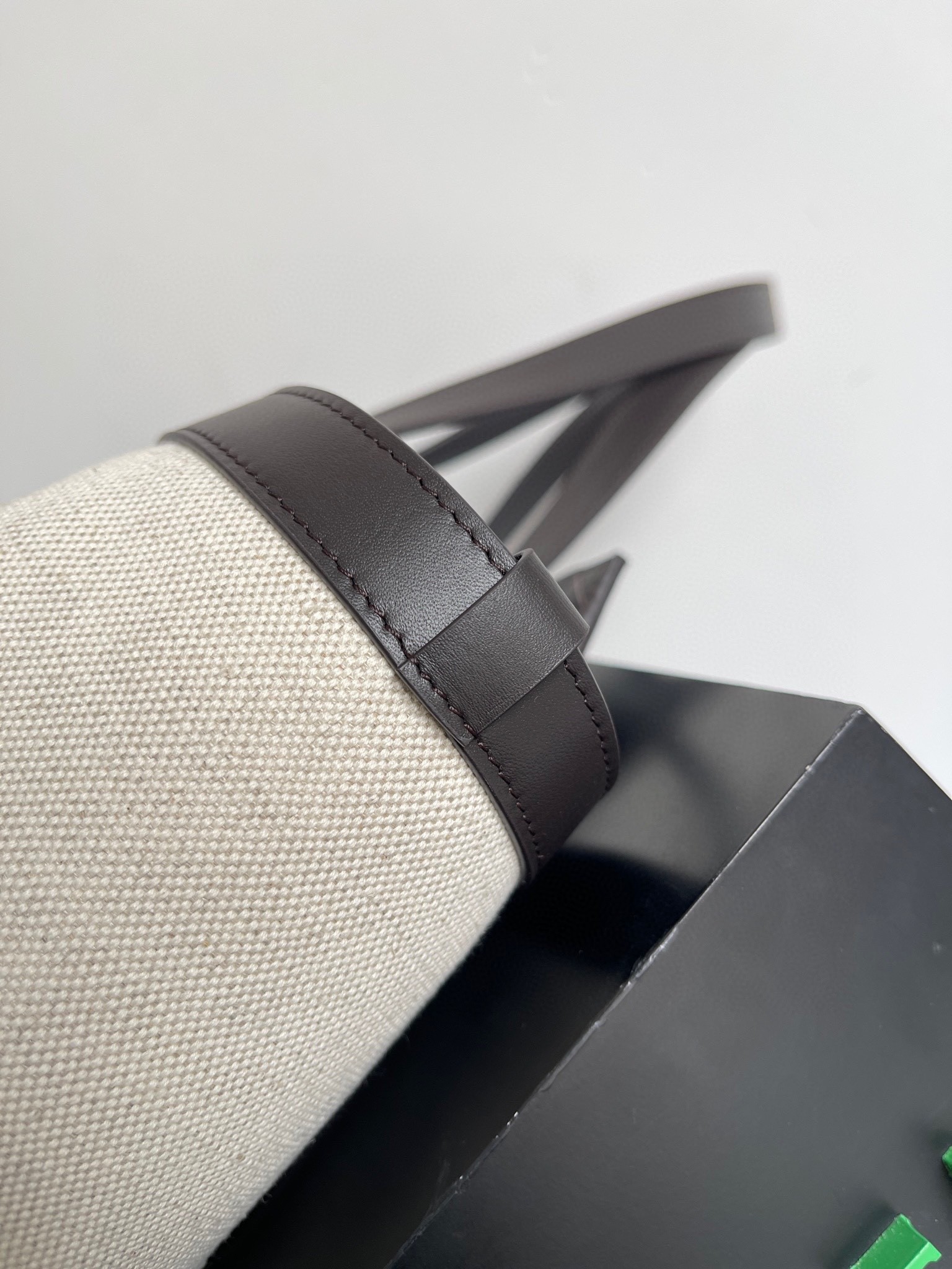 bo*te*ga Ve*ne*ta medium flip flap bag in canvas with fondant leather