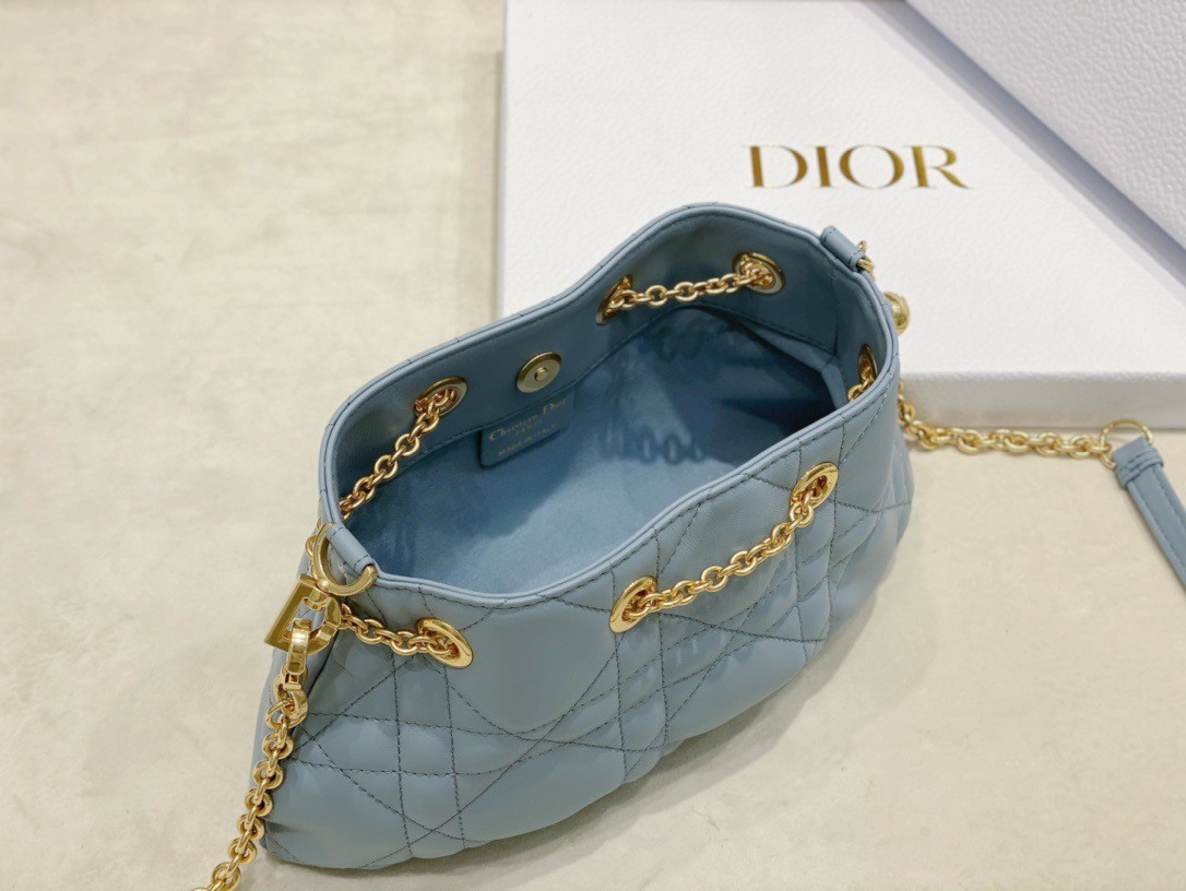 D*or ammi small bag in blue macrocannage lambskin