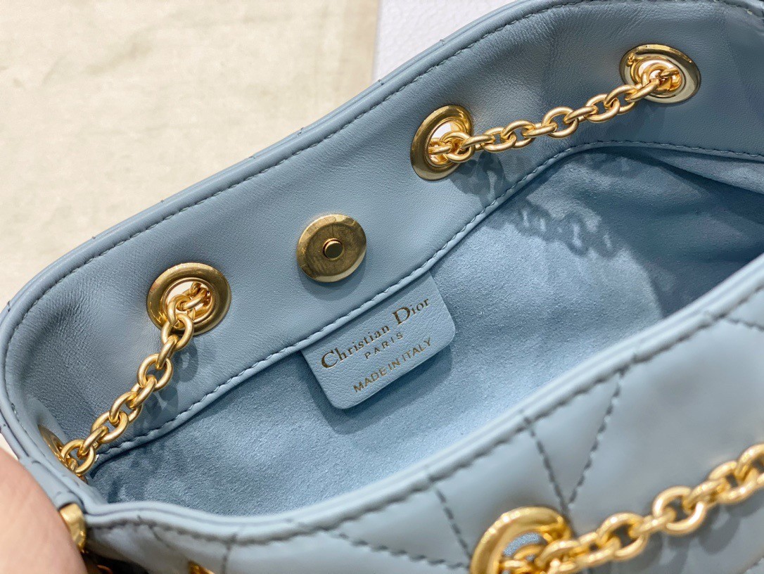 D*or ammi small bag in blue macrocannage lambskin