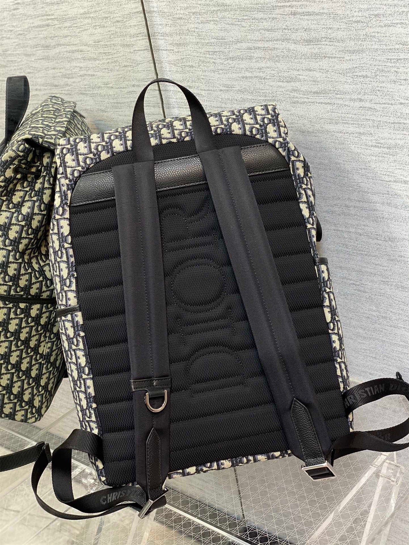 D*or explorer backpack in black D*or oblique jacquard