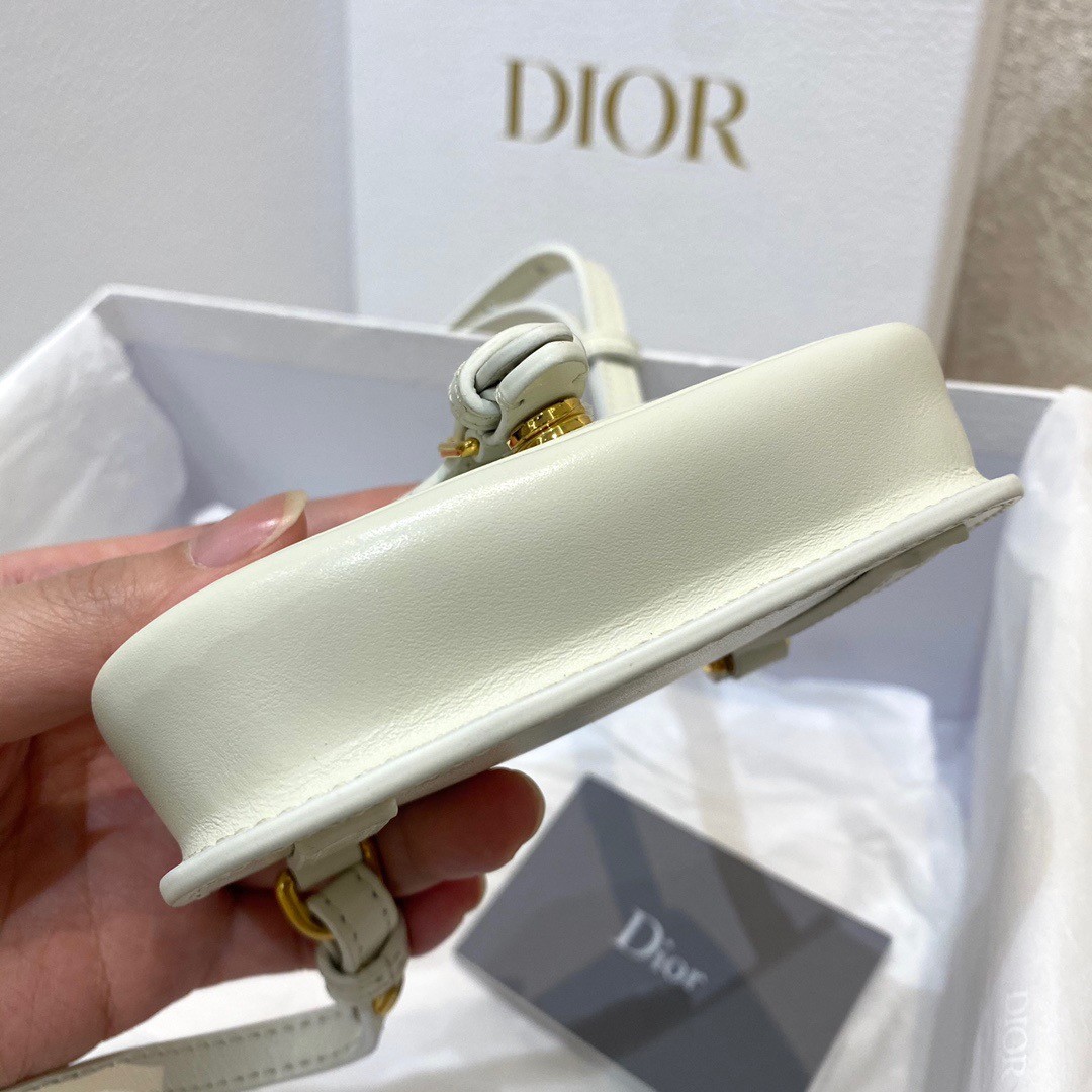 D*or bobby micro bag in white box calfskin