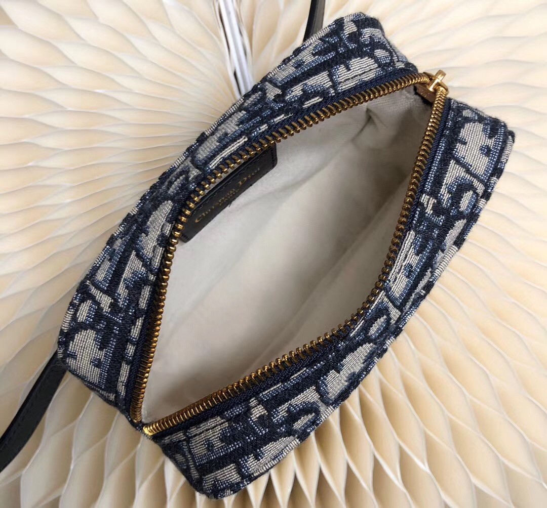 D*or belt pouch in blue oblique canvas