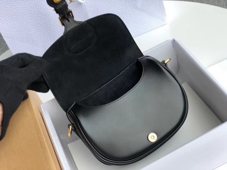 D*or small bobby bag in black calfskin