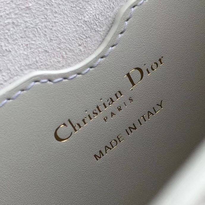 D*or medium bobby bag in white calfskin