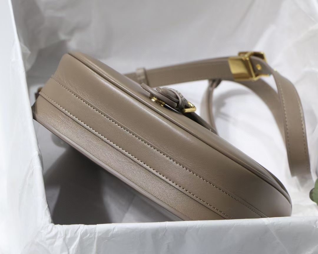 D*or medium bobby bag in warm taupe calfskin