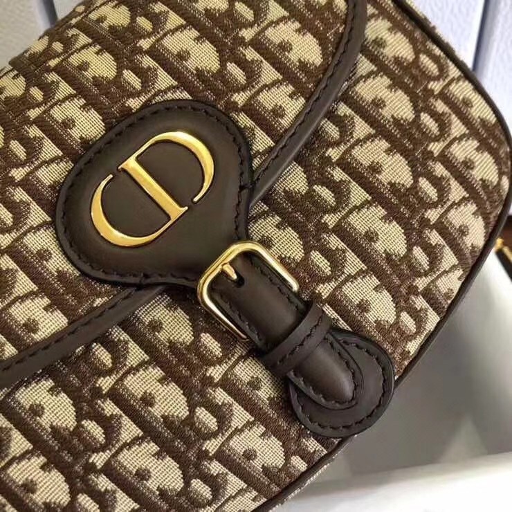 D*or medium bobby bag in brown D*or oblique canvas