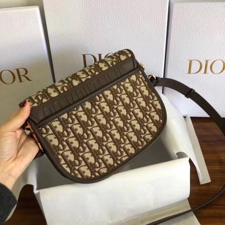 D*or medium bobby bag in brown D*or oblique canvas