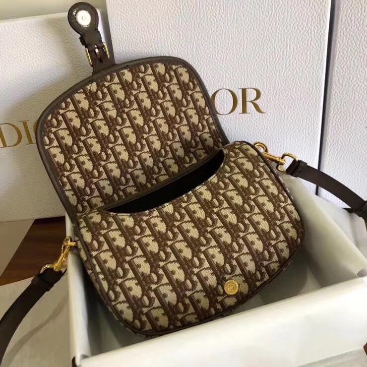 D*or medium bobby bag in brown D*or oblique canvas