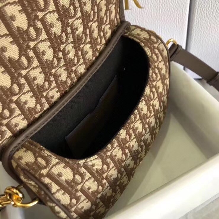 D*or medium bobby bag in brown D*or oblique canvas