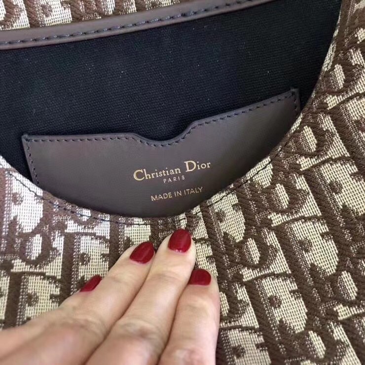 D*or medium bobby bag in brown D*or oblique canvas