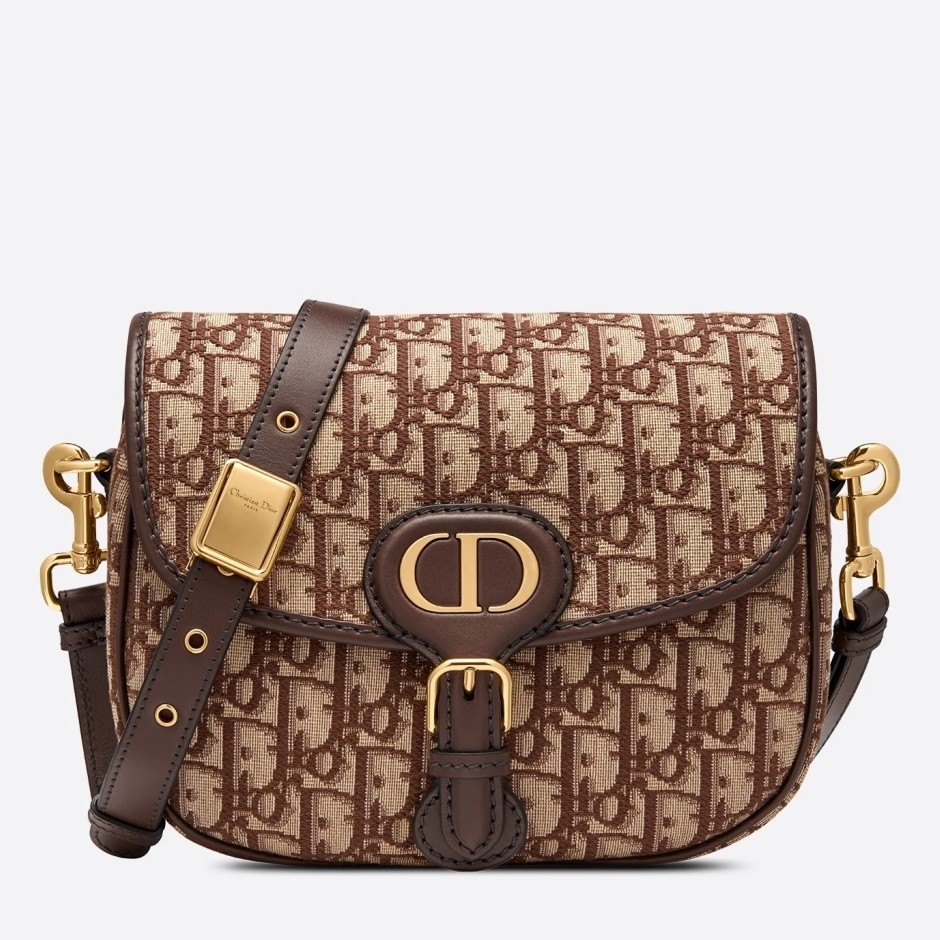 D*or medium bobby bag in brown D*or oblique canvas