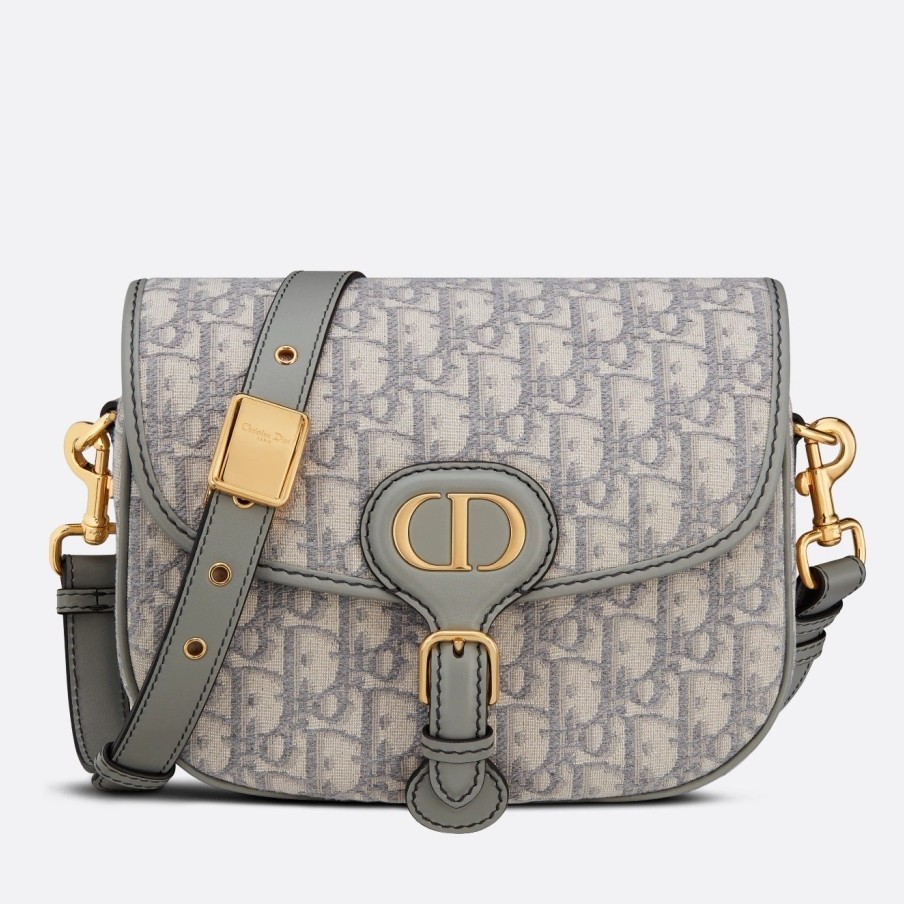 D*or medium bobby bag in grey D*or oblique canvas