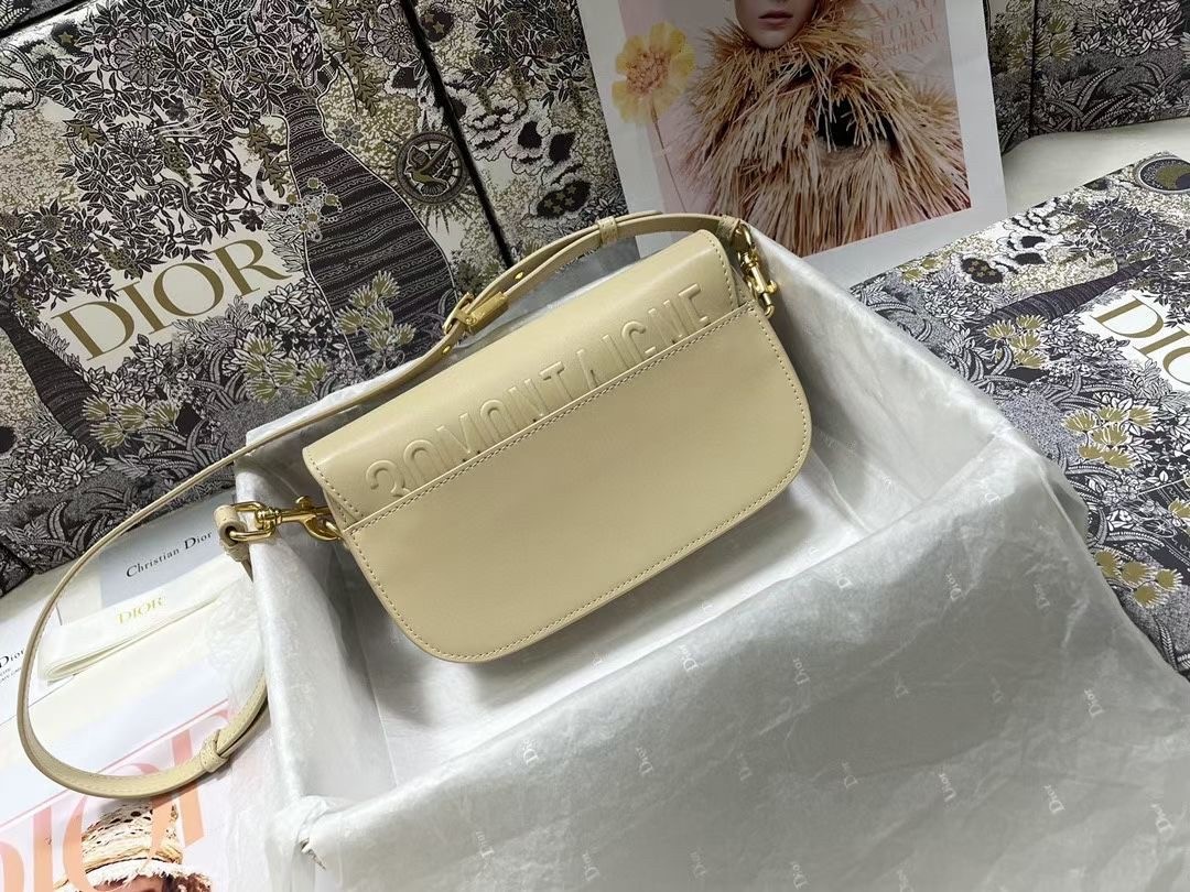 D*or bobby east-west bag in beige box calfskin