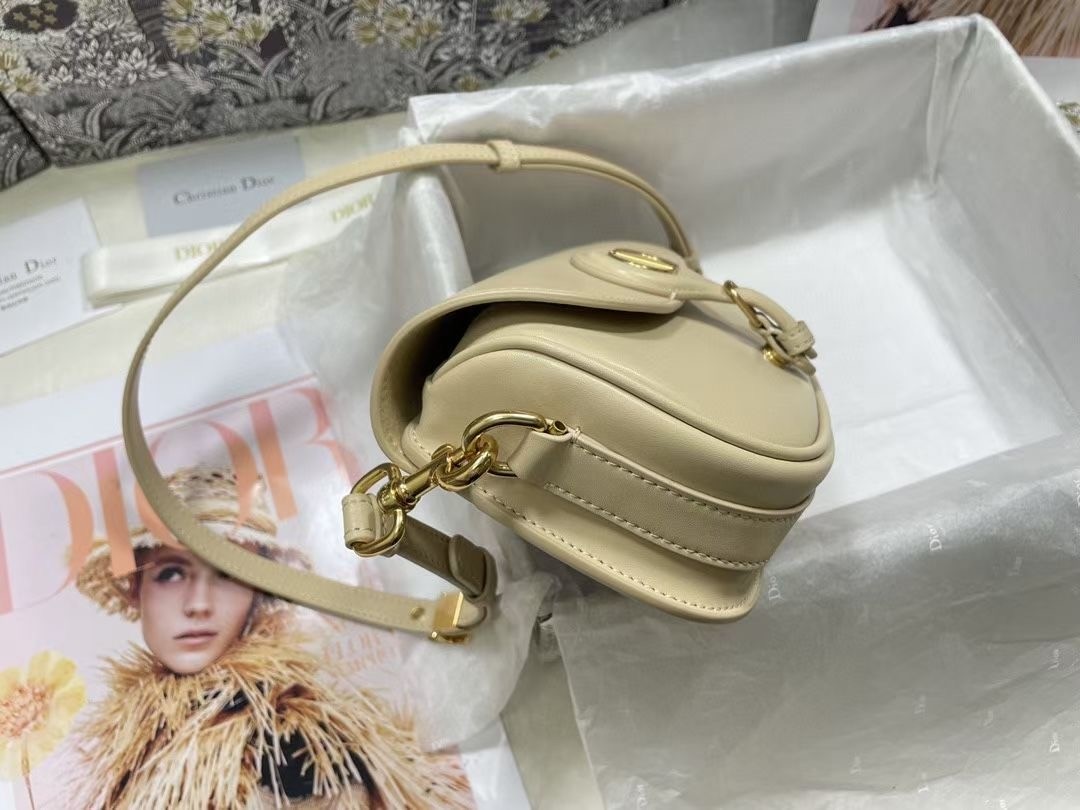 D*or bobby east-west bag in beige box calfskin