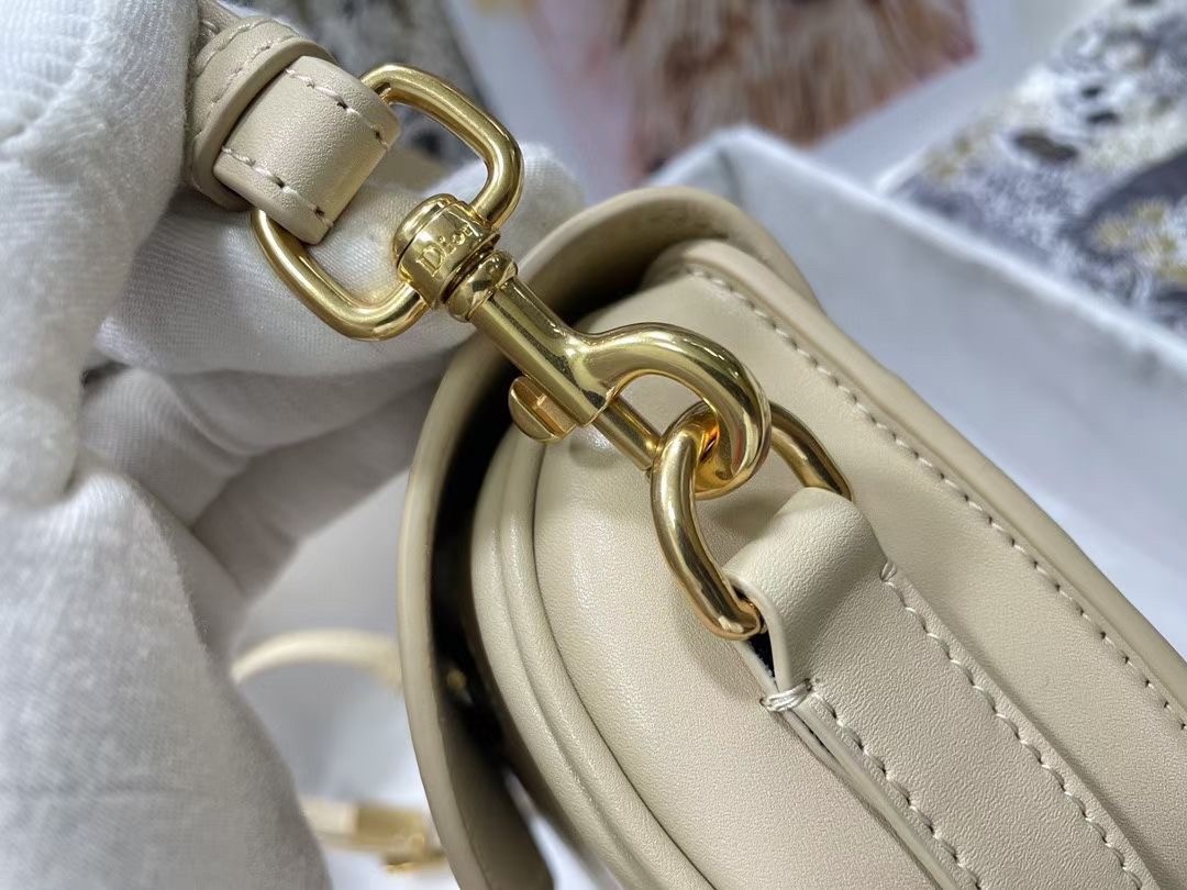 D*or bobby east-west bag in beige box calfskin