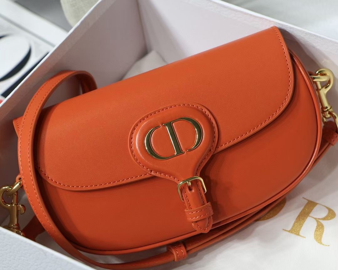 D*or bobby east-west bag in orange box calfskin
