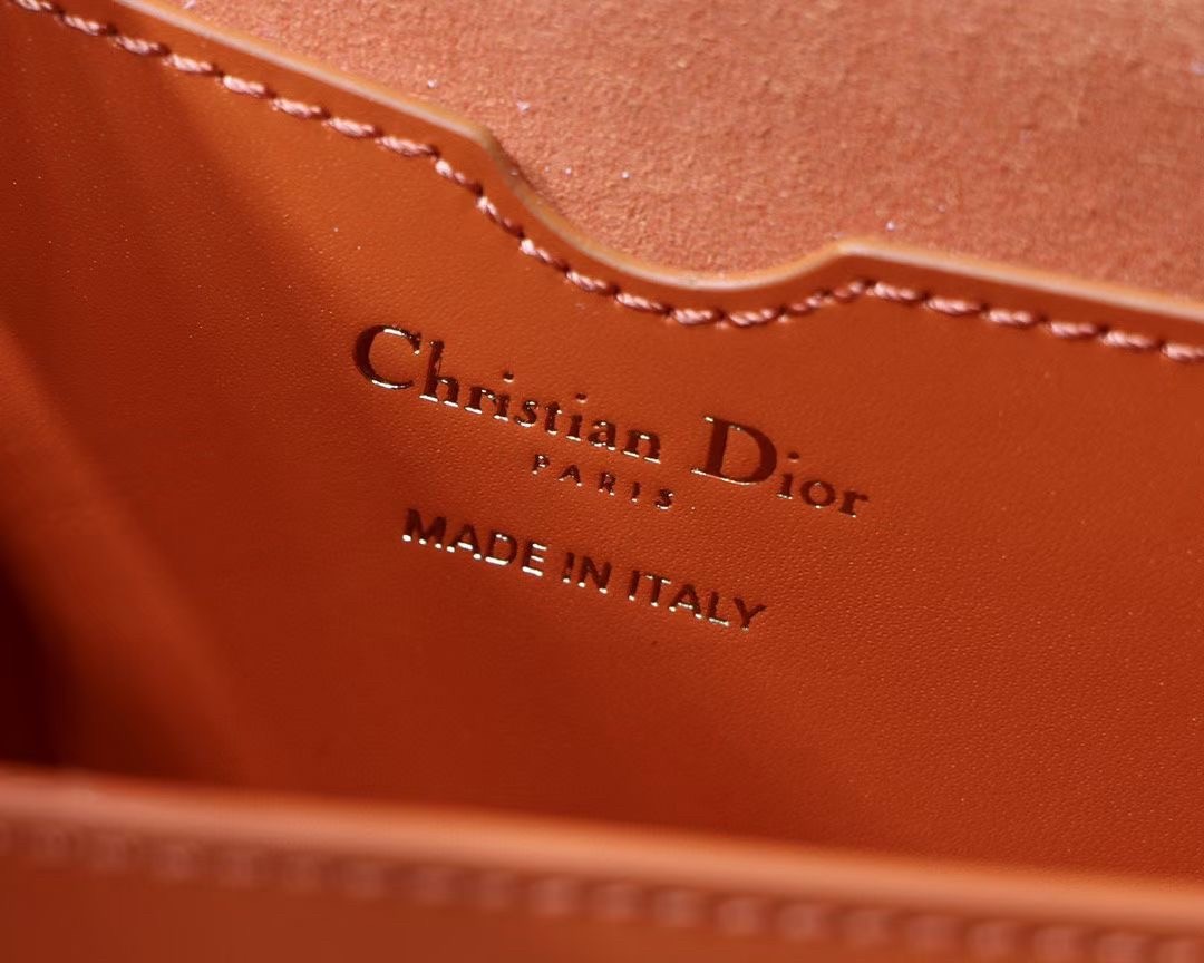 D*or bobby east-west bag in orange box calfskin