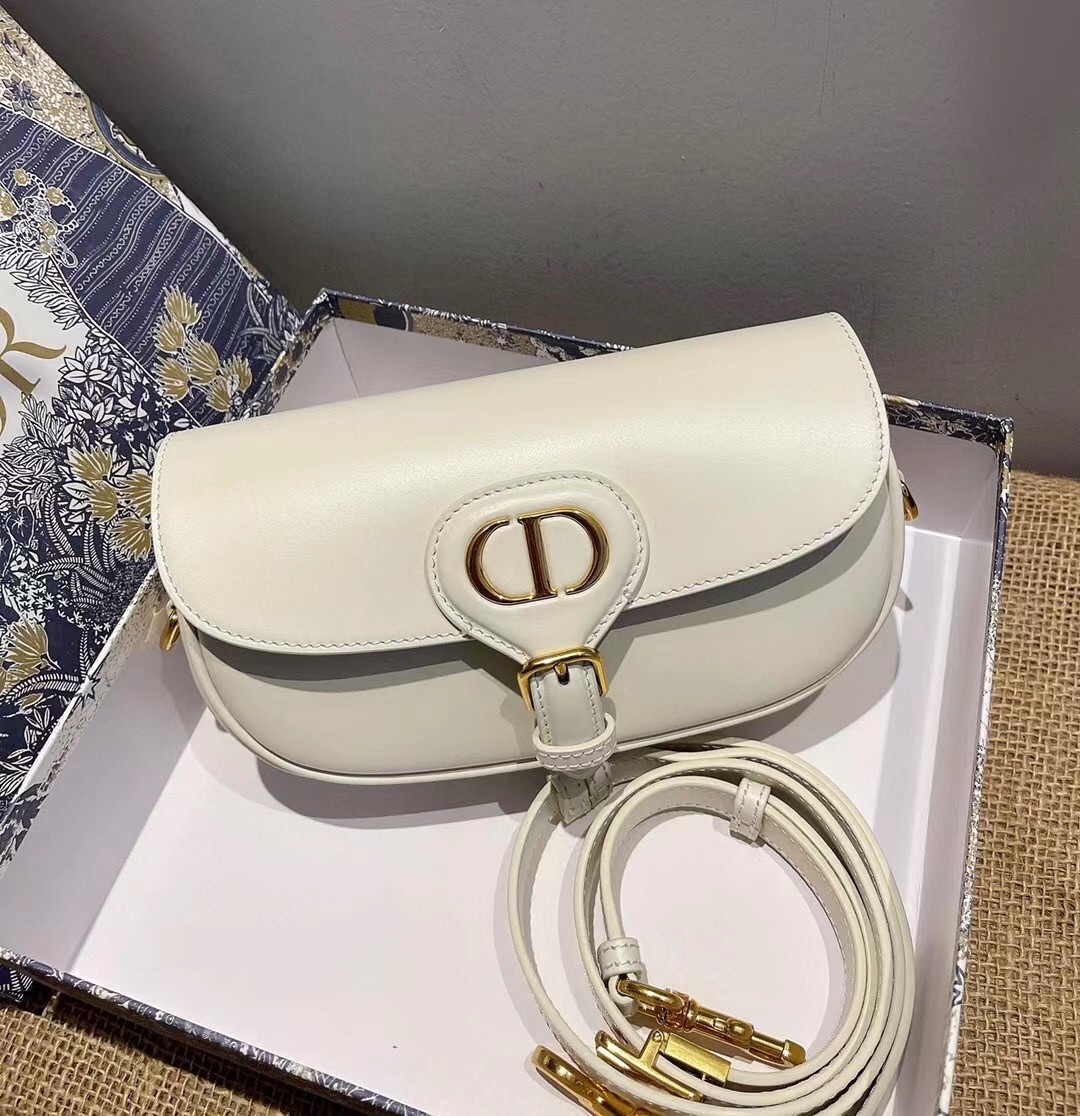 D*or bobby east-west bag in white box calfskin