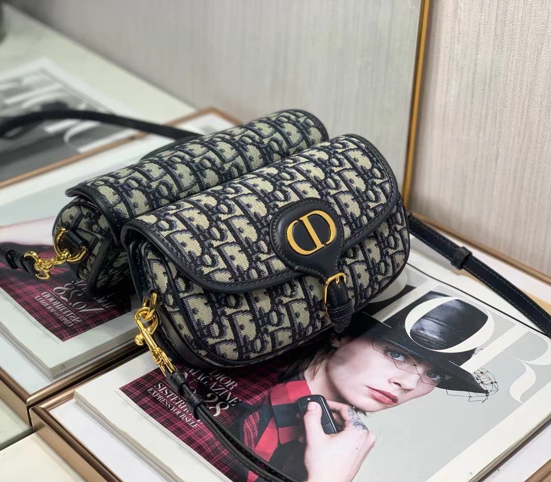D*or bobby east-west bag in blue D*or oblique canvas
