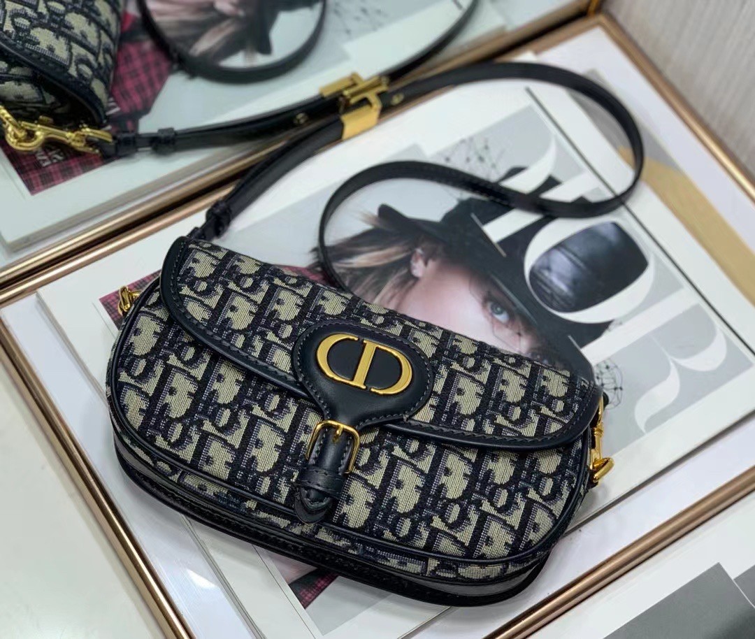 D*or bobby east-west bag in blue D*or oblique canvas