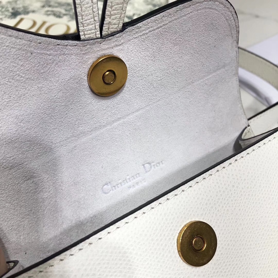 D*or white calfskin saddle belt bag