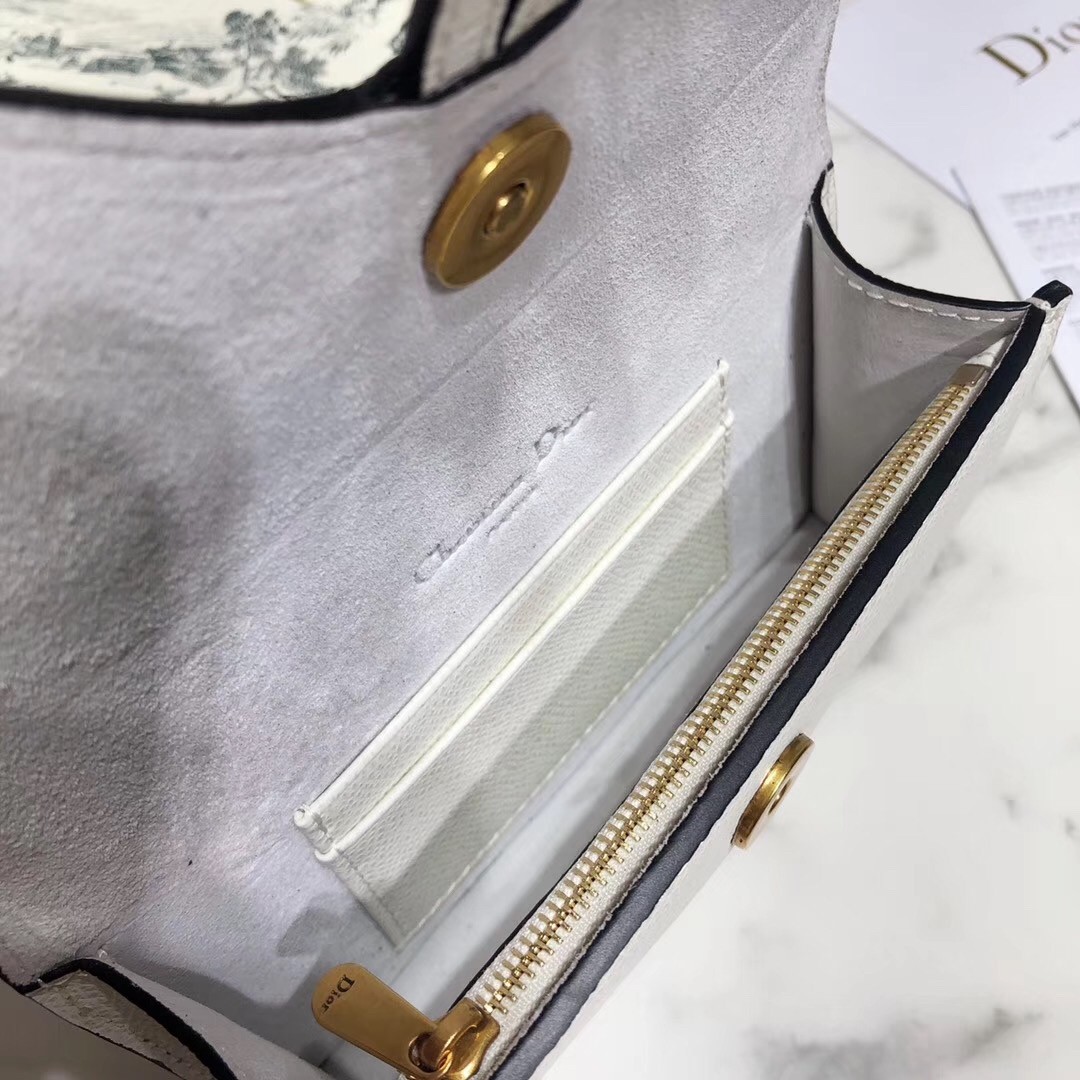 D*or white calfskin saddle belt bag