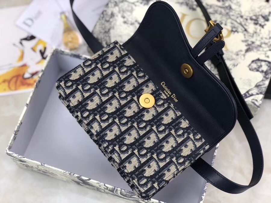 D*or blue oblique saddle belt bag